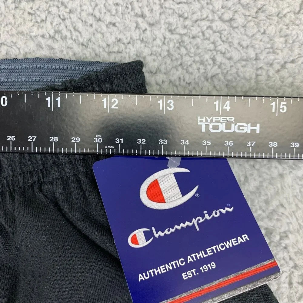 Champion Joggers Mens Small Black‎ Closed Hem Lightweight 100% Cotton Pants NWT